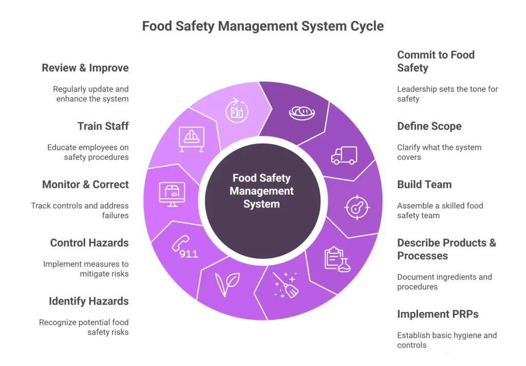 10 Steps to creating a food safety management system