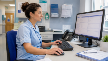 Healthcare Assistant managing confidential medical records in a UK healthcare setting