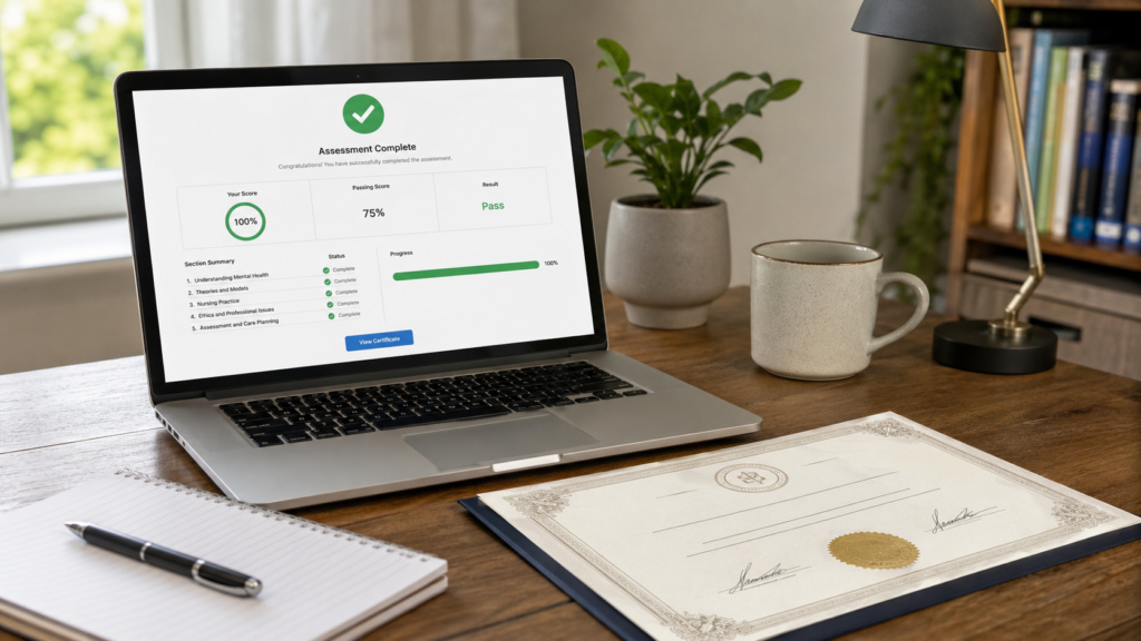 Online mental health nursing assessment and CPD certificate