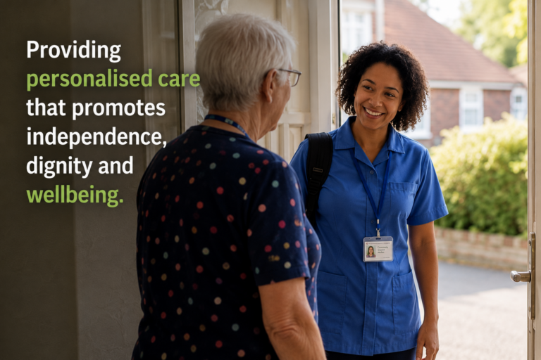 Community support worker providing person-centred care