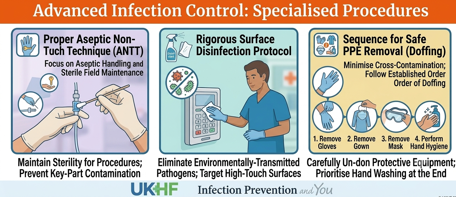 surface disinfection, the aseptic non-touch technique