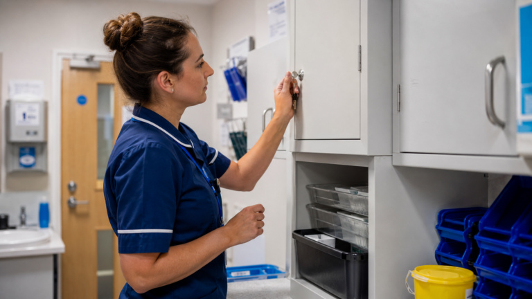 Controlled drug storage protects medicines from unauthorised access while ensuring authorised staff can manage them when required.