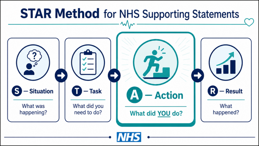 STAR method for NHS supporting statement examples